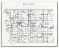 Mills County Map, Iowa State Atlas 1930c